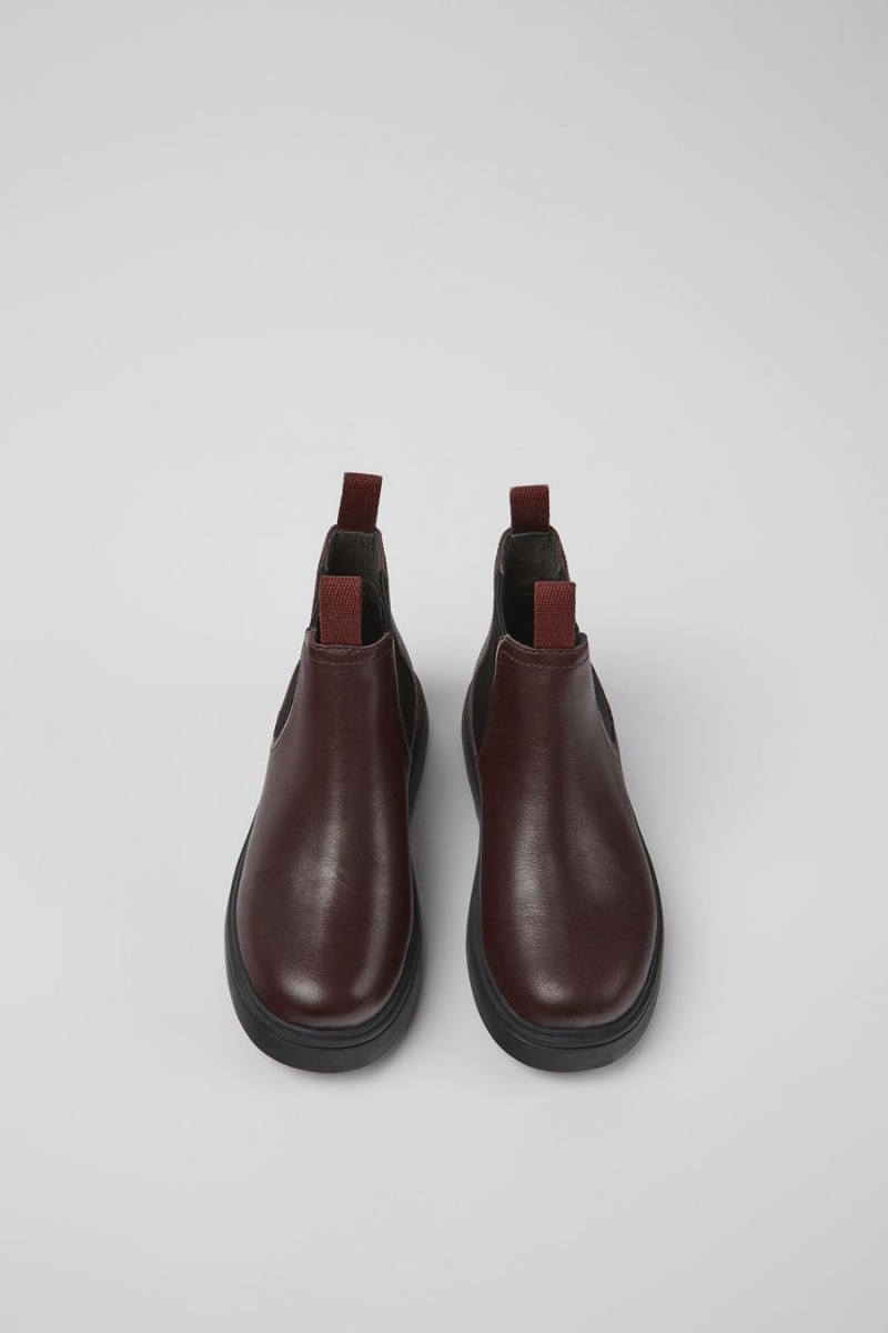 Botas Camper Norte Cuero Chelsea Niño Burdeos | ZFXHY-3602