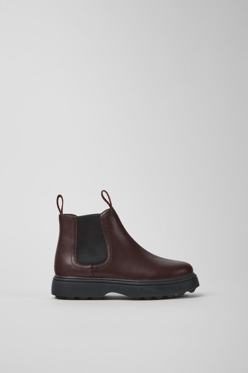 Botas Camper Norte Cuero Chelsea Niño Burdeos | ZFXHY-3602
