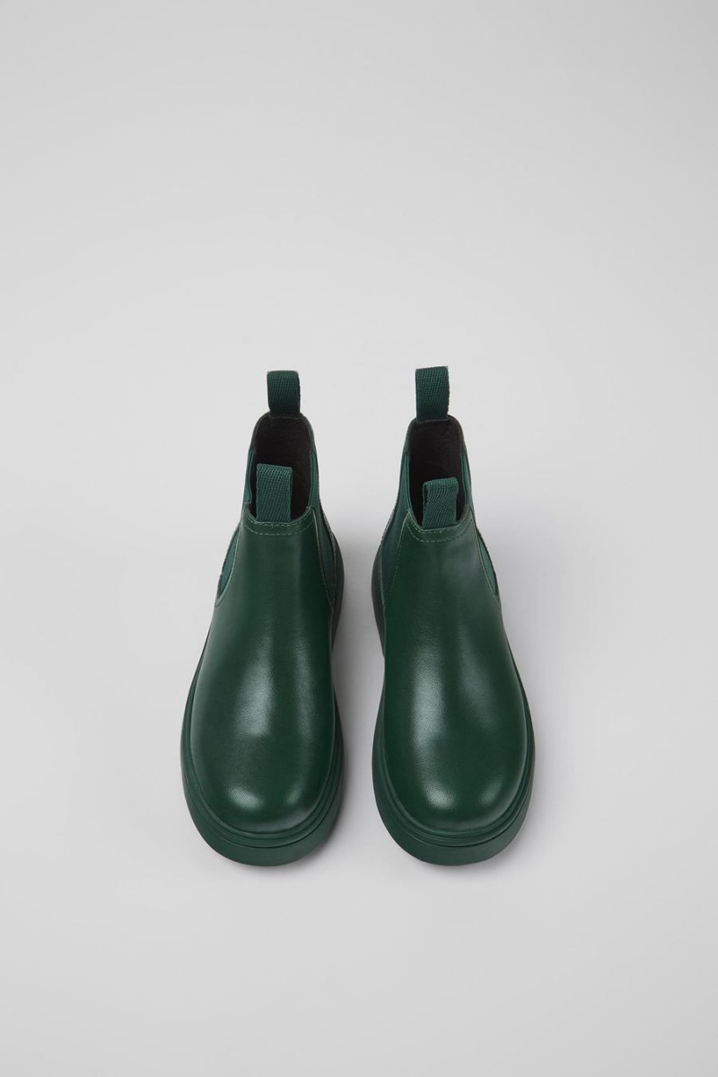 Botas Camper Norte Cuero Chelsea Niño Verde | UCGER-0745