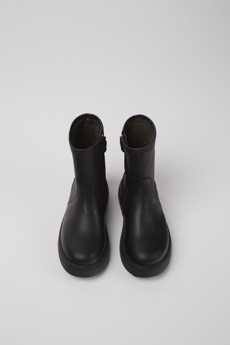 Botas Camper Norte Cuero Niña Negras | ISAKC-7461