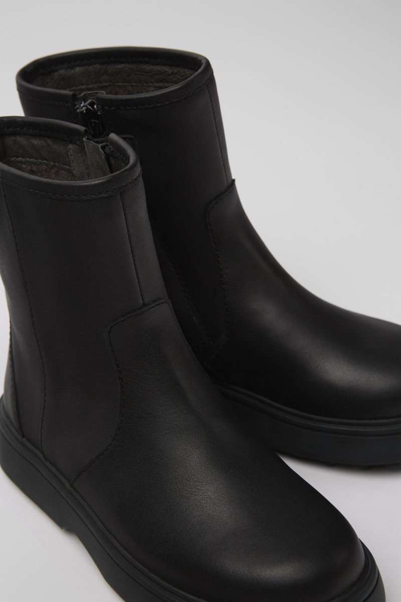 Botas Camper Norte Cuero Niño Negras | IYXBR-9617