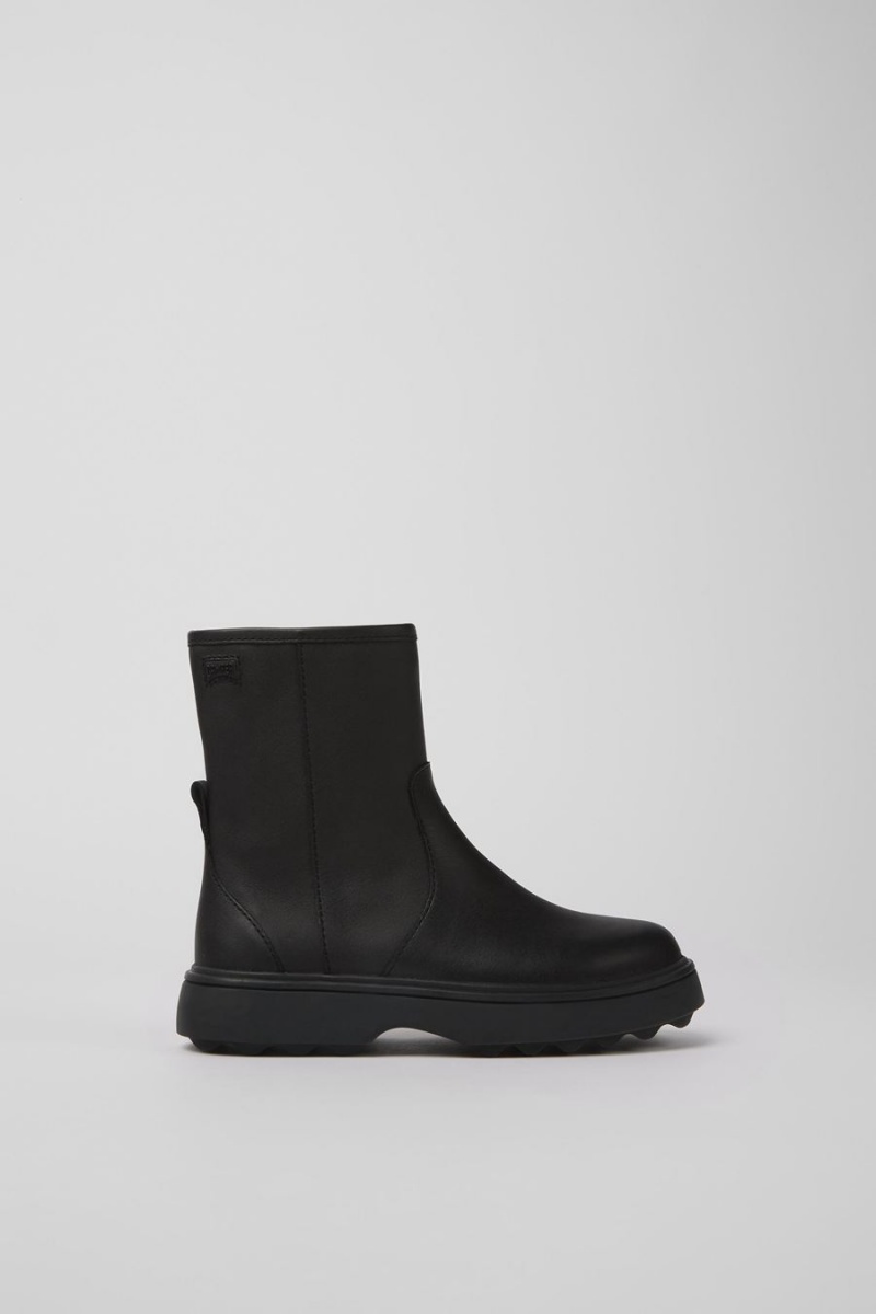 Botas Camper Norte Cuero Niño Negras | IYXBR-9617