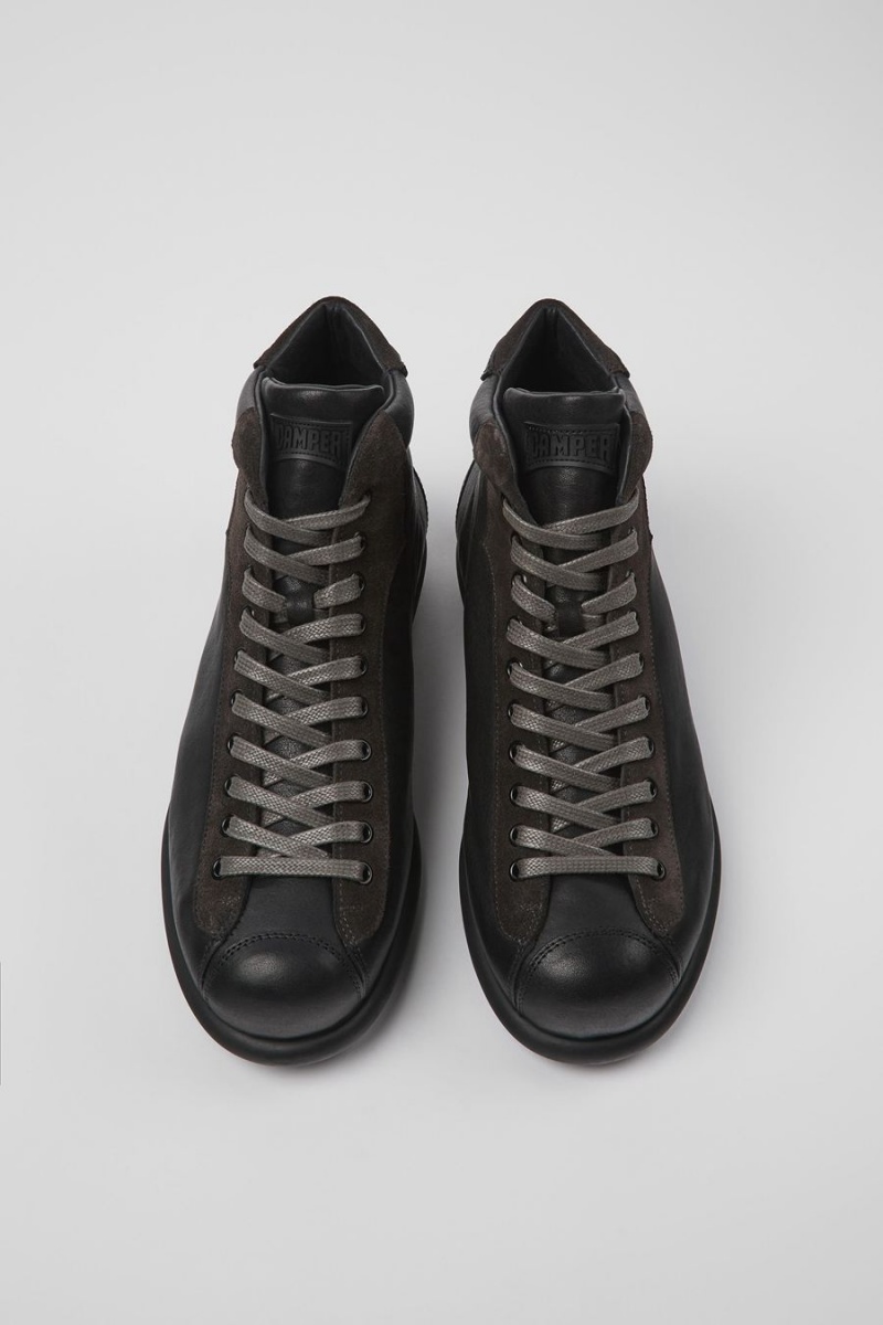 Botas Camper Pelotas Vegetable Tanned Cuero Hombre Negras | LUHZI-4681