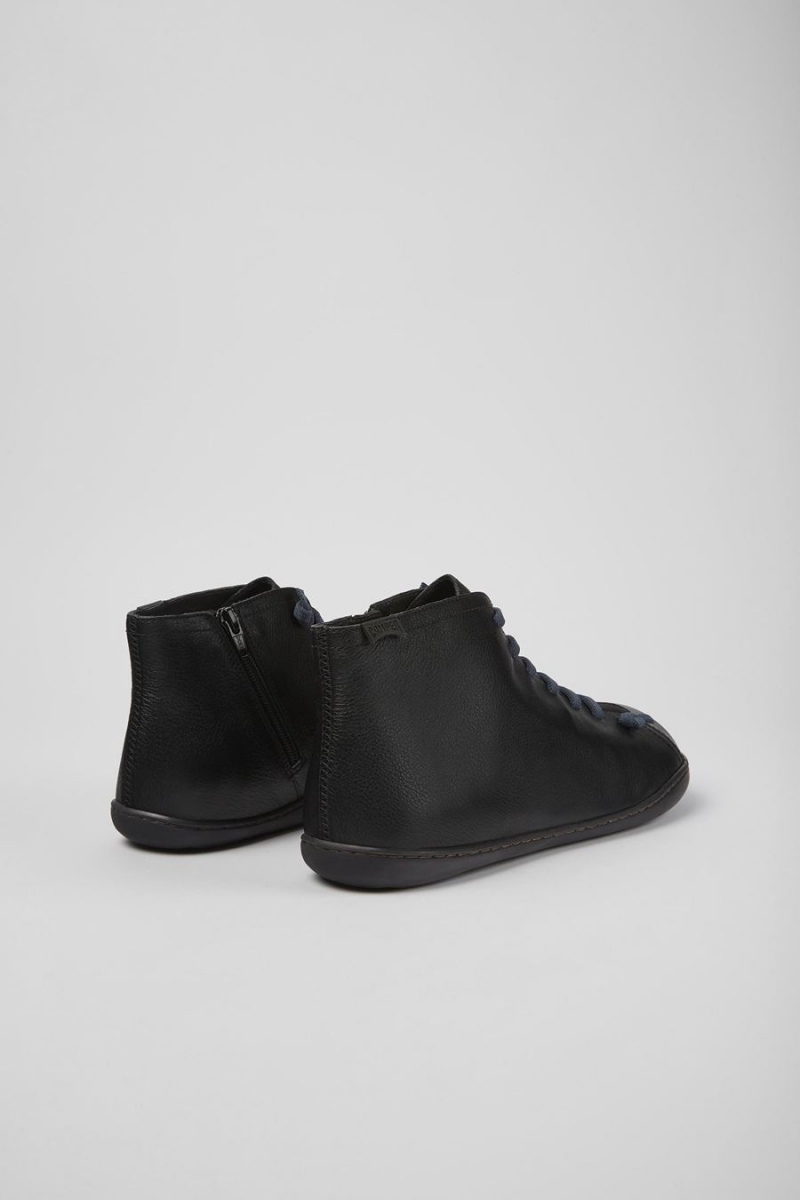 Botas Camper Peu Cuero Ankle Hombre Negras | RFHWB-3807