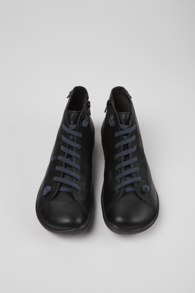 Botas Camper Peu Cuero Ankle Hombre Negras | RFHWB-3807