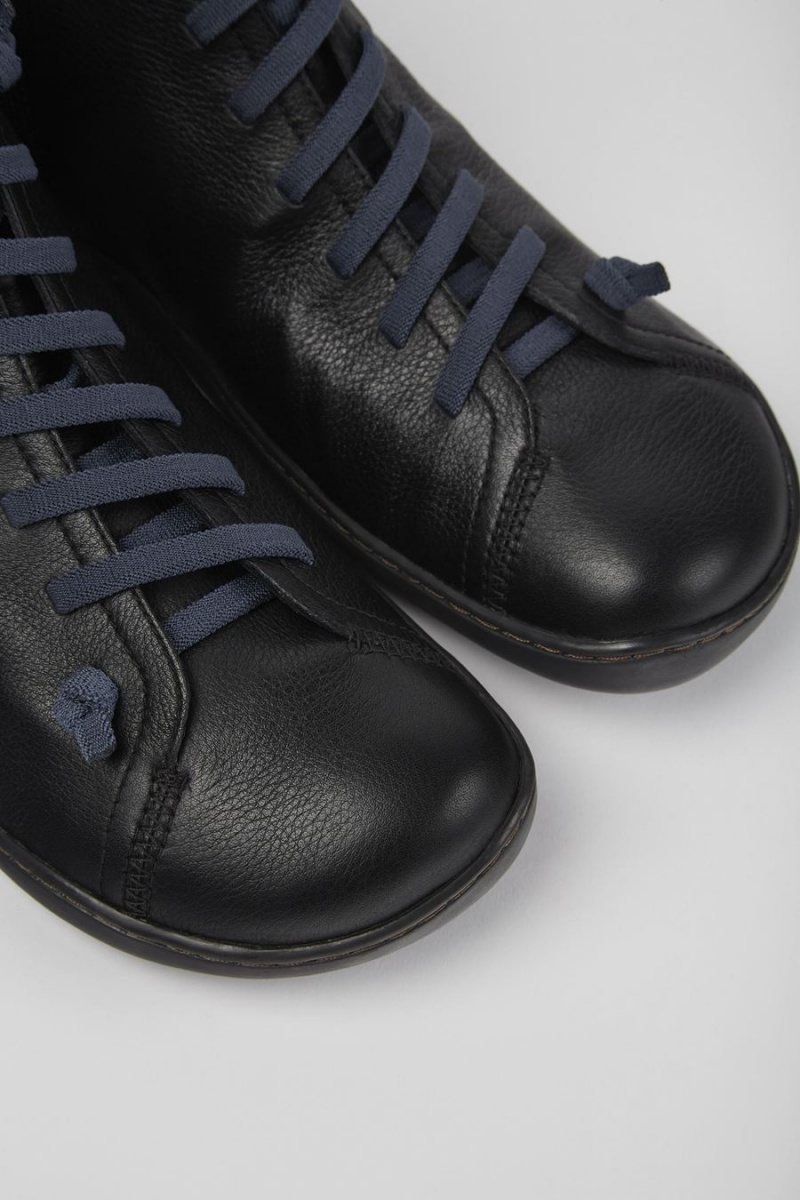 Botas Camper Peu Cuero Ankle Hombre Negras | RFHWB-3807