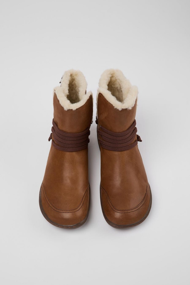 Botas Camper Peu Cuero Ankle Mujer Marrones | XDTQO-2106
