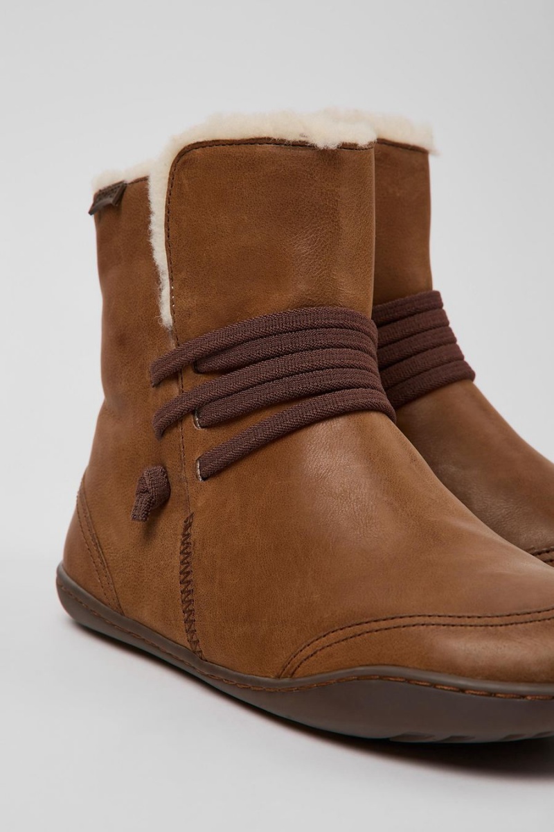 Botas Camper Peu Cuero Ankle Mujer Marrones | XDTQO-2106