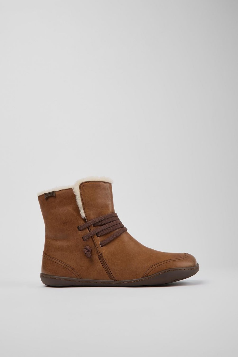 Botas Camper Peu Cuero Ankle Mujer Marrones | XDTQO-2106