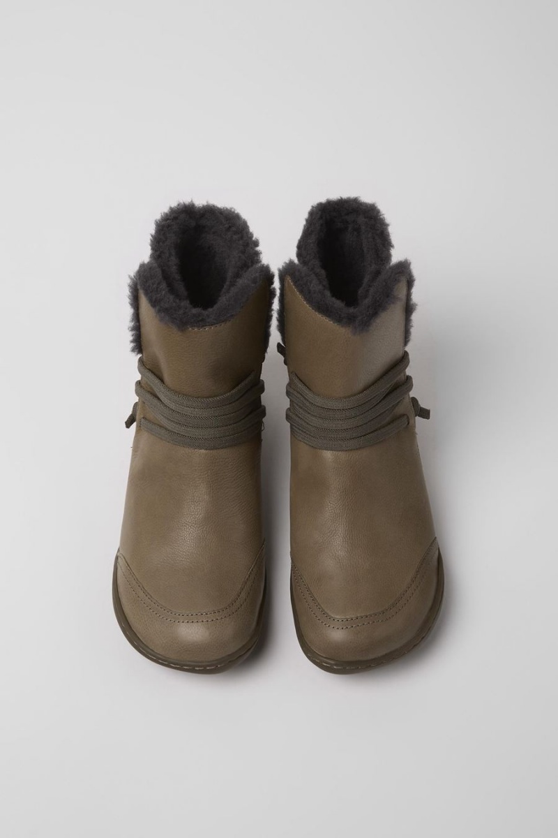 Botas Camper Peu Cuero Ankle Mujer Marrones | BIGUY-3451