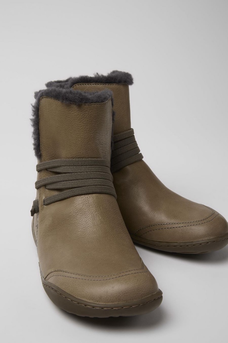 Botas Camper Peu Cuero Ankle Mujer Marrones | BIGUY-3451