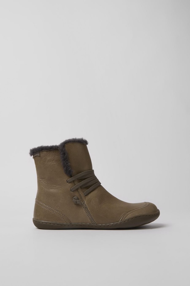 Botas Camper Peu Cuero Ankle Mujer Marrones | BIGUY-3451