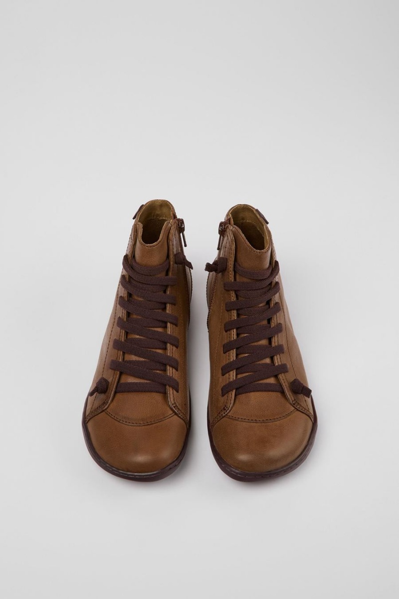 Botas Camper Peu Cuero Ankle Mujer Marrones | RJGCQ-0789