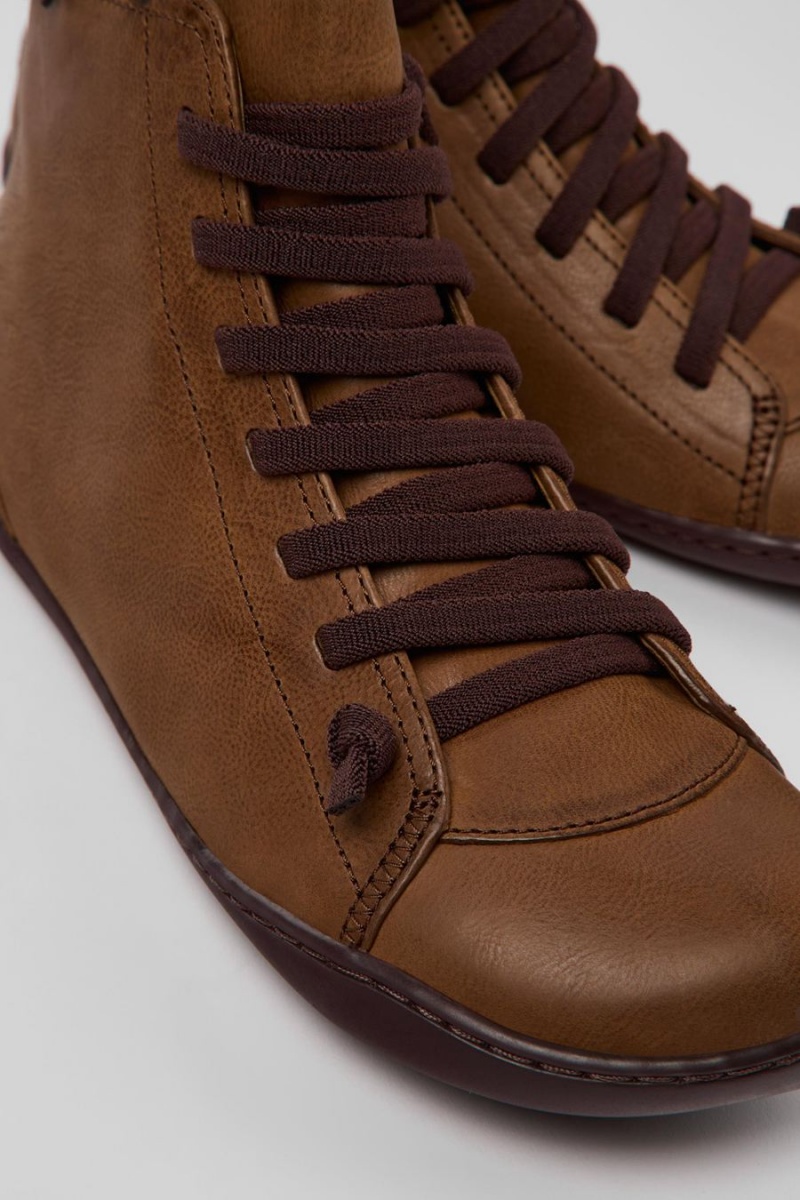 Botas Camper Peu Cuero Ankle Mujer Marrones | RJGCQ-0789