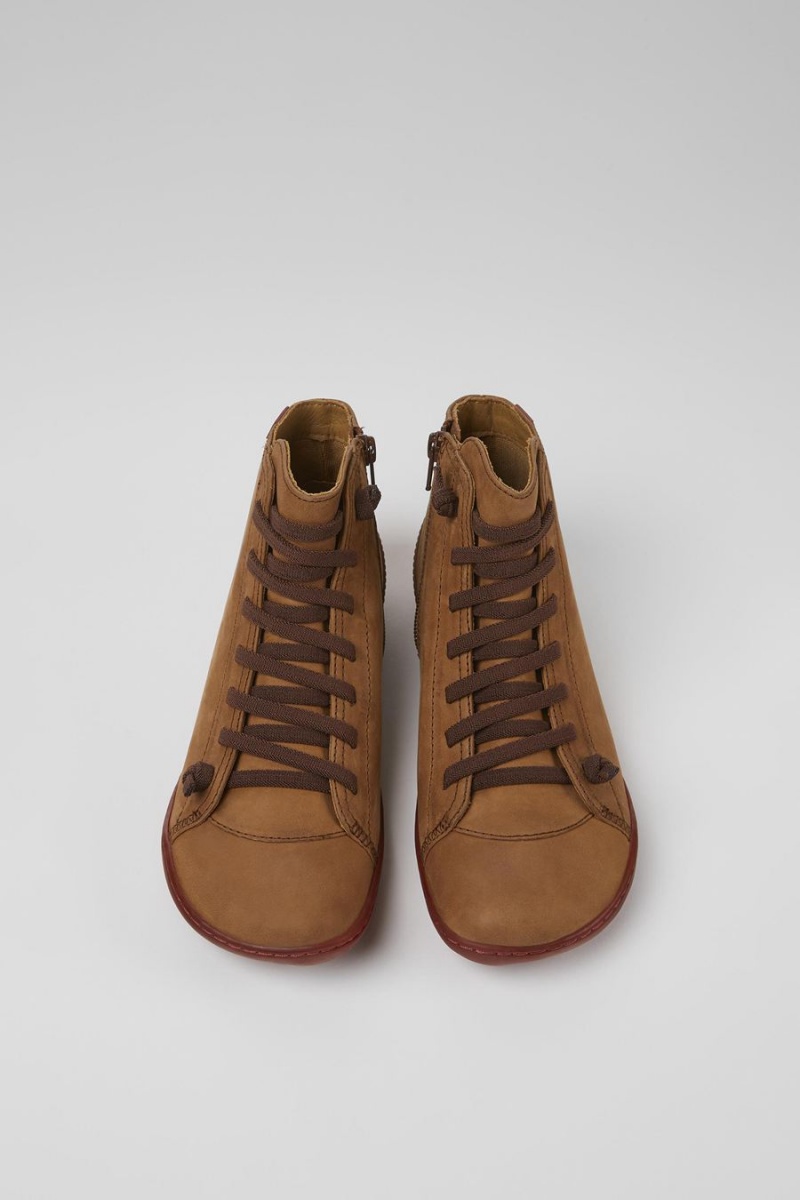 Botas Camper Peu Cuero Ankle Mujer Marrones | NDETY-9568