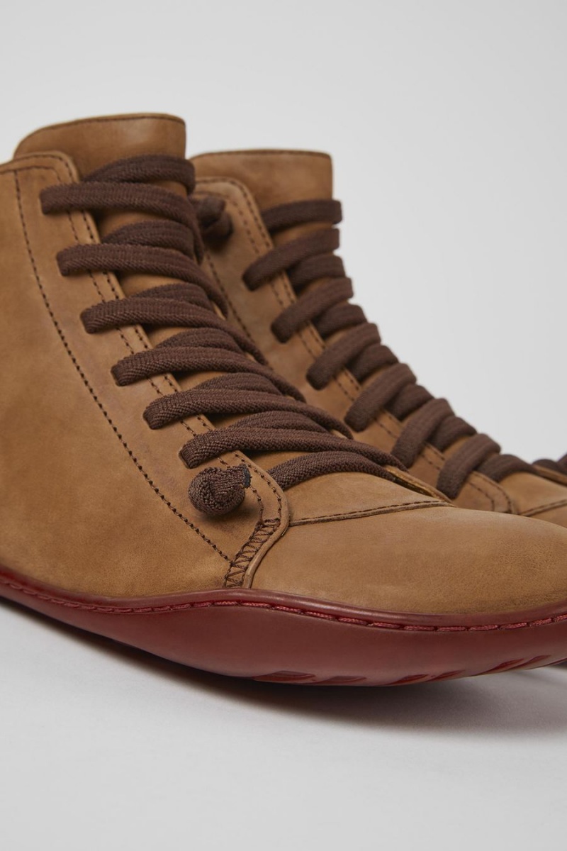 Botas Camper Peu Cuero Ankle Mujer Marrones | NDETY-9568