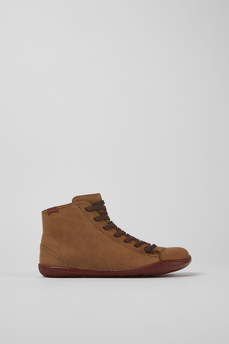 Botas Camper Peu Cuero Ankle Mujer Marrones | NDETY-9568