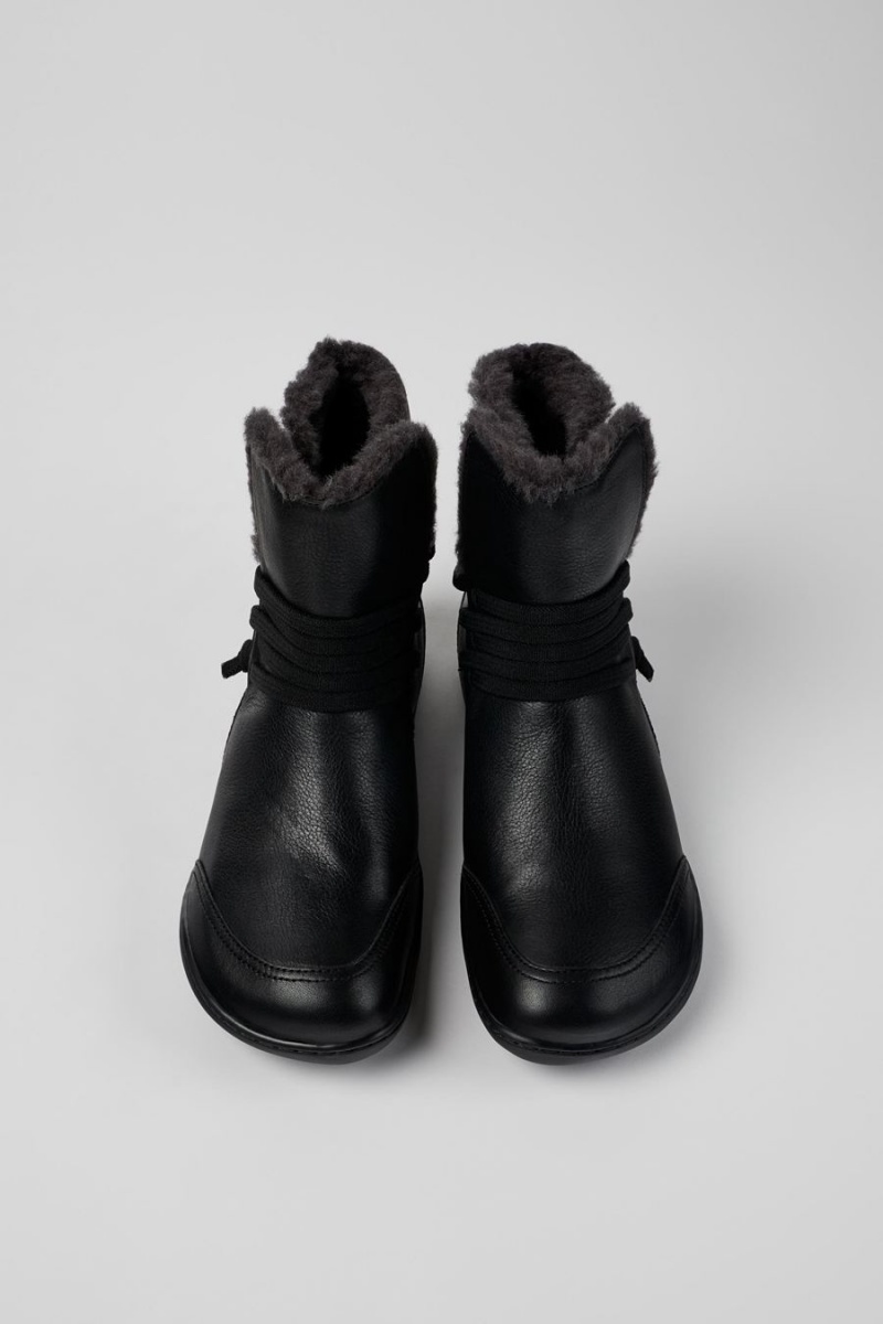 Botas Camper Peu Cuero Ankle Mujer Negras | JHDNZ-8473