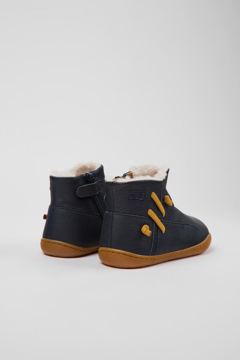 Botas Camper Peu Cuero Ankle Niña Azul Marino | XYMOJ-7248