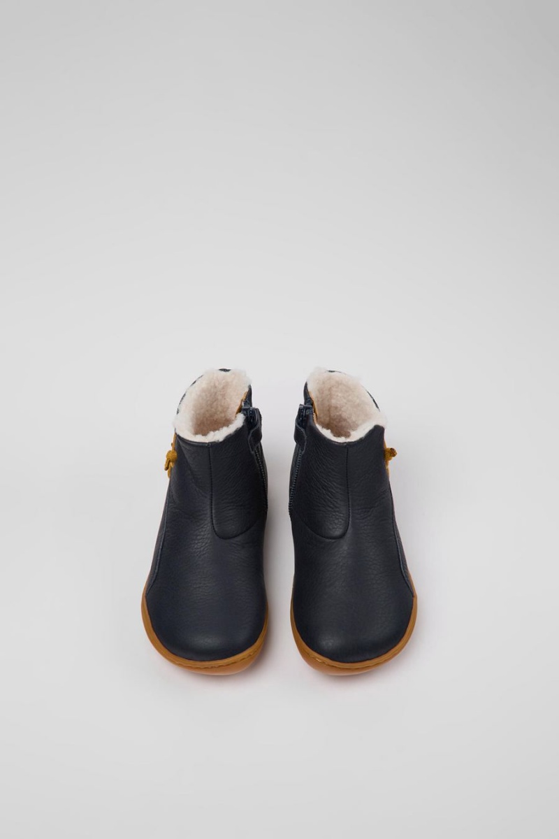 Botas Camper Peu Cuero Ankle Niña Azul Marino | XYMOJ-7248