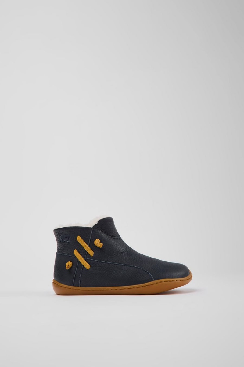 Botas Camper Peu Cuero Ankle Niña Azul Marino | XYMOJ-7248