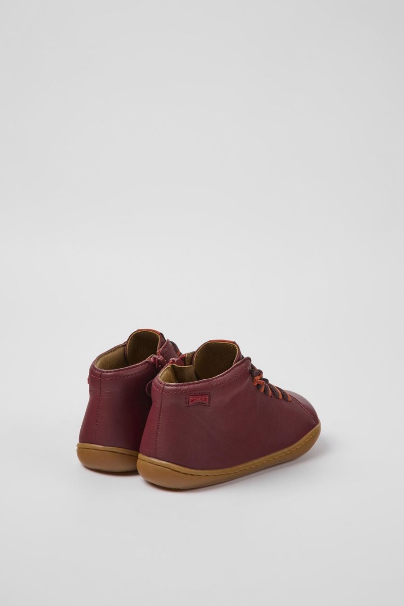 Botas Camper Peu Cuero Ankle Niña Burdeos | TRBDY-5206