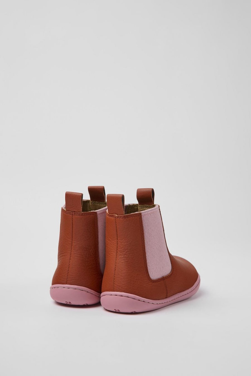 Botas Camper Peu Cuero Ankle Niña Rojas | JPRUW-7619