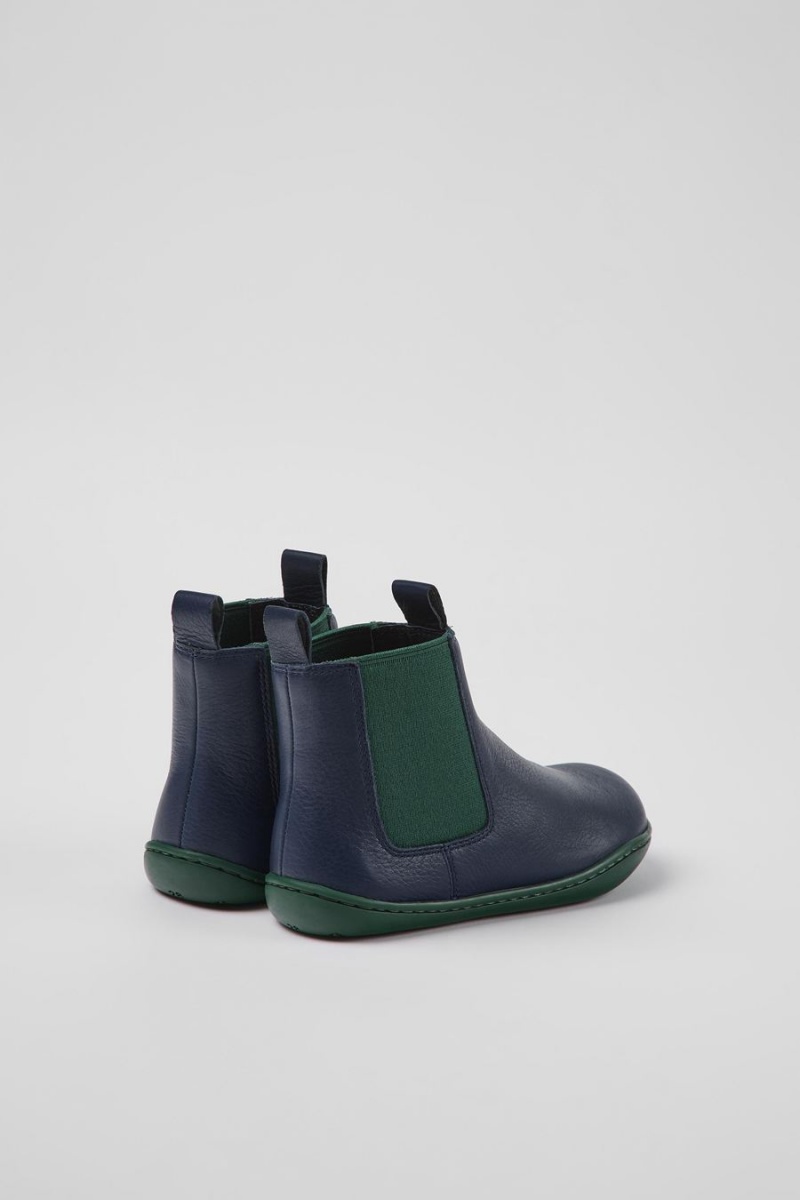 Botas Camper Peu Cuero Ankle Niño Azules | NUZGM-0539