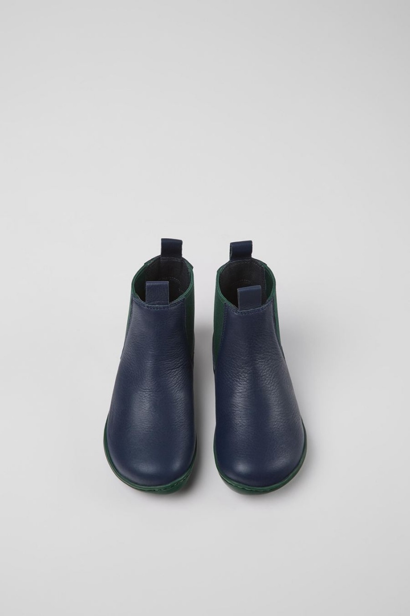 Botas Camper Peu Cuero Ankle Niño Azules | NUZGM-0539
