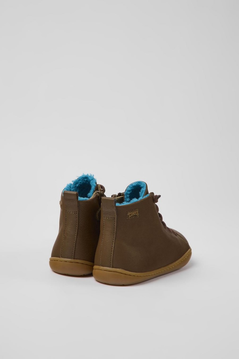 Botas Camper Peu Cuero Ankle Niño Marrones | VNTSW-5803