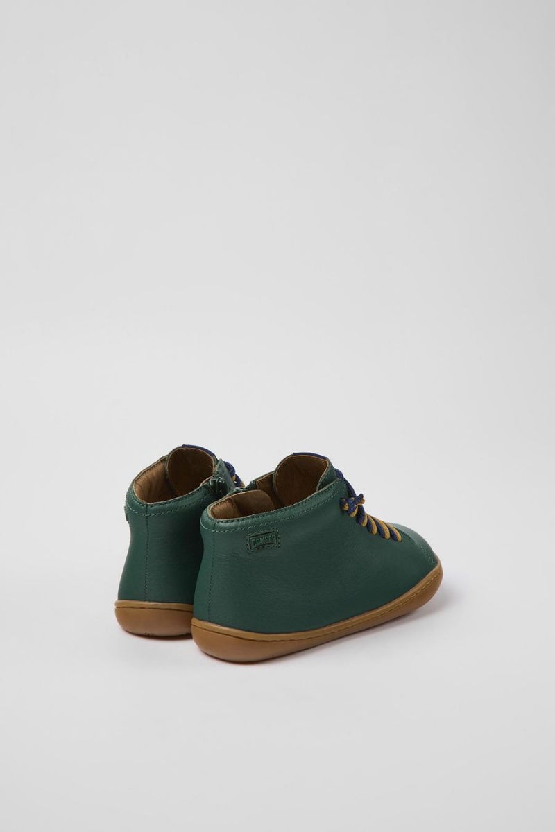 Botas Camper Peu Cuero Ankle Niño Verde | DUOQB-5136