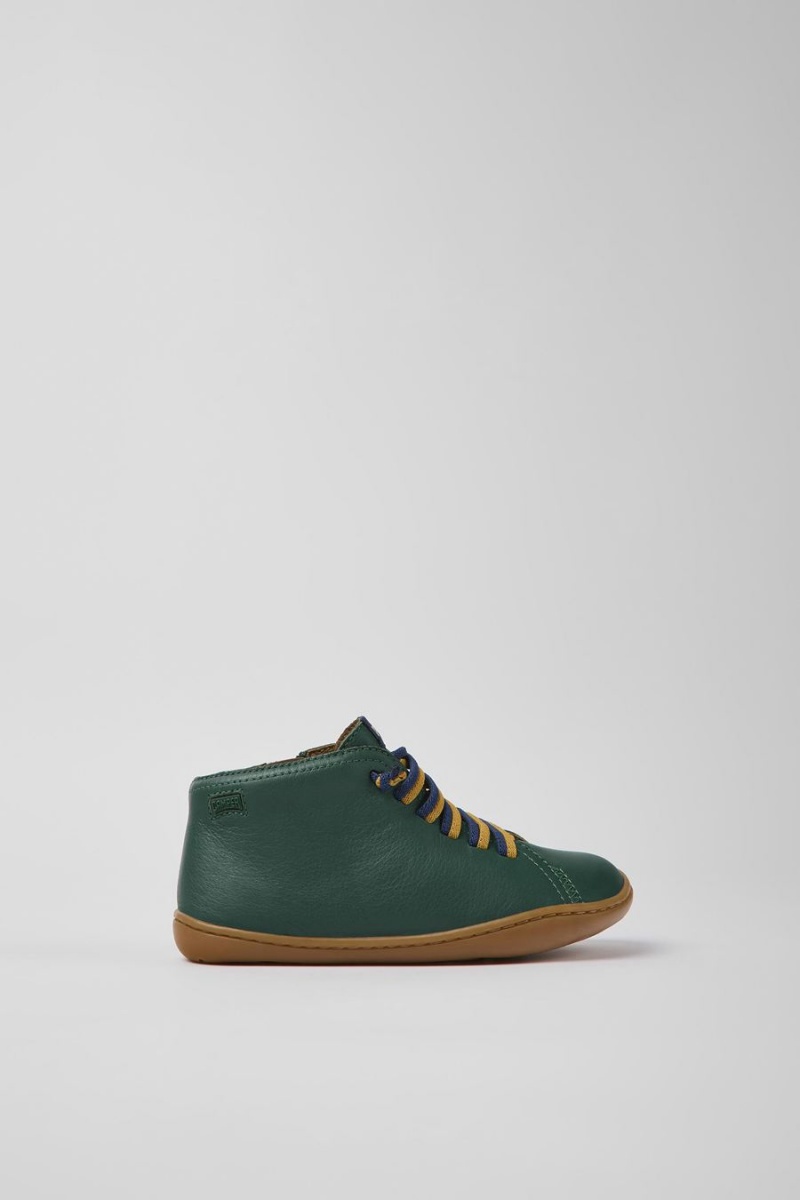 Botas Camper Peu Cuero Ankle Niño Verde | DUOQB-5136