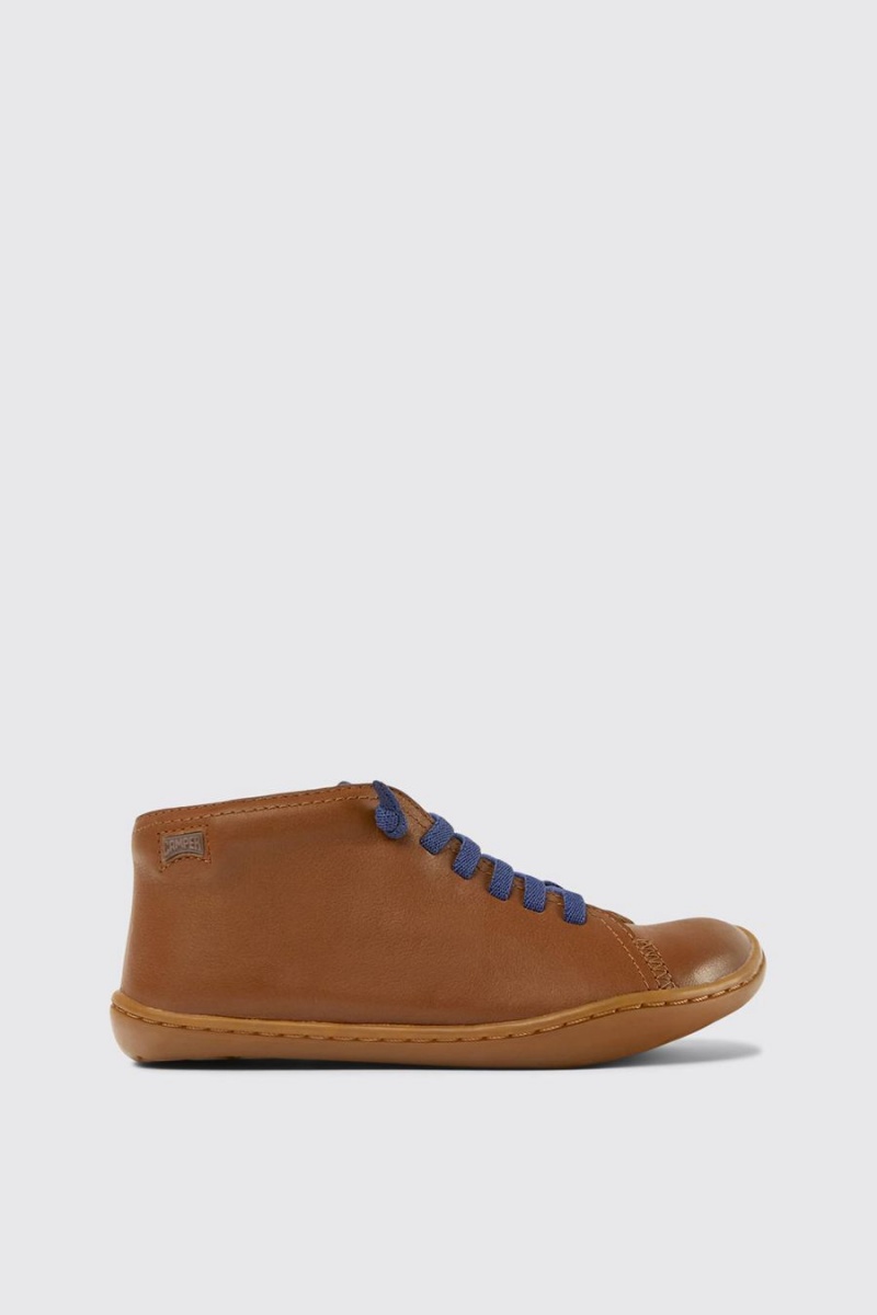Botas Camper Peu Cuero Niño Marrones | KLUSN-9586