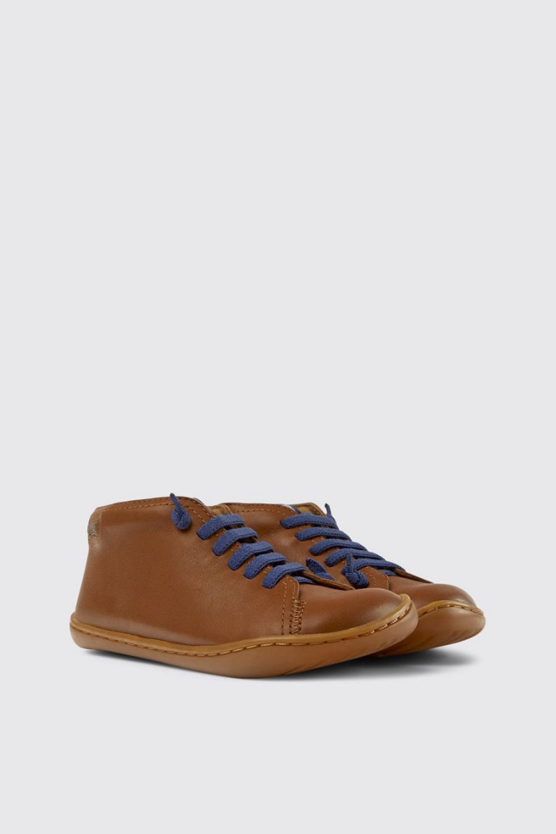 Botas Camper Peu Cuero Niño Marrones | KLUSN-9586