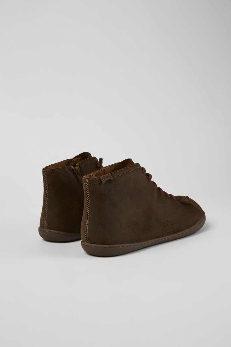 Botas Camper Peu Nubuck Ankle Hombre Marrones | KLBSX-3745