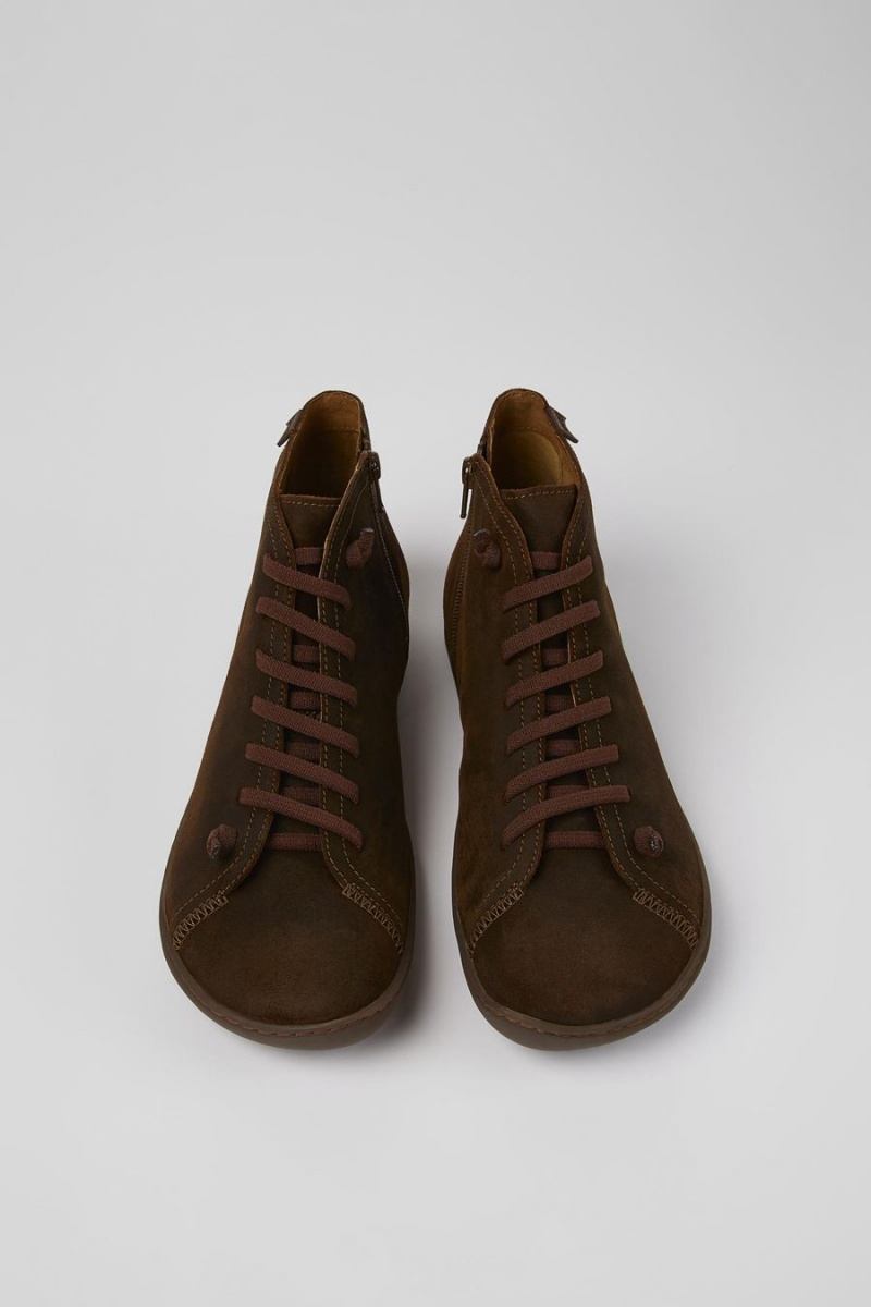 Botas Camper Peu Nubuck Ankle Hombre Marrones | KLBSX-3745
