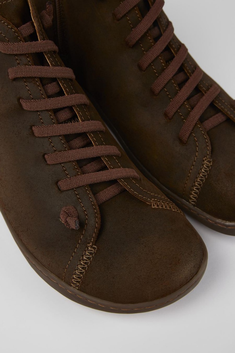 Botas Camper Peu Nubuck Ankle Hombre Marrones | KLBSX-3745