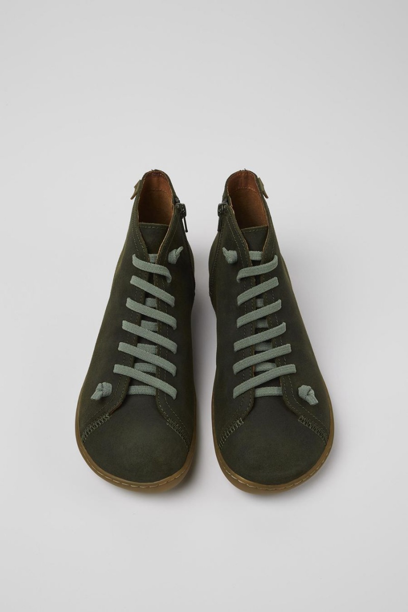 Botas Camper Peu Nubuck Ankle Hombre Verde | BYAEK-7509
