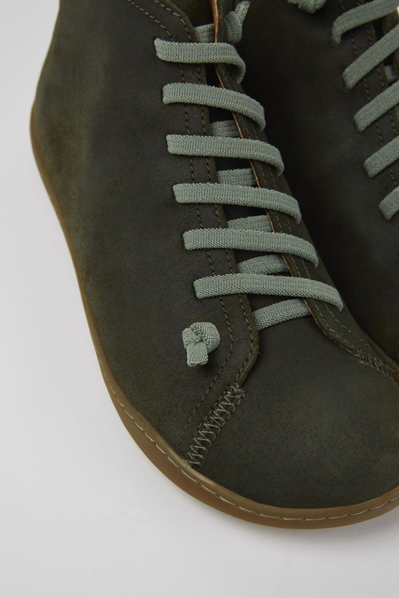 Botas Camper Peu Nubuck Ankle Hombre Verde | BYAEK-7509