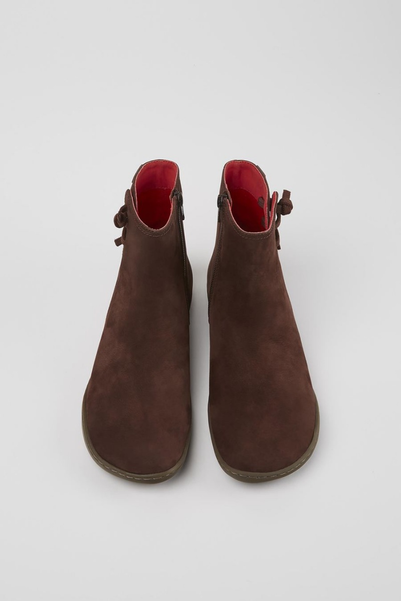 Botas Camper Peu Nubuck Ankle Mujer Marrones | ZXQAF-3560