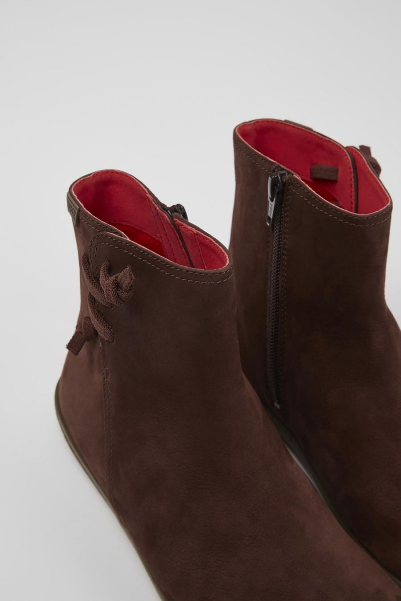 Botas Camper Peu Nubuck Ankle Mujer Marrones | ZXQAF-3560