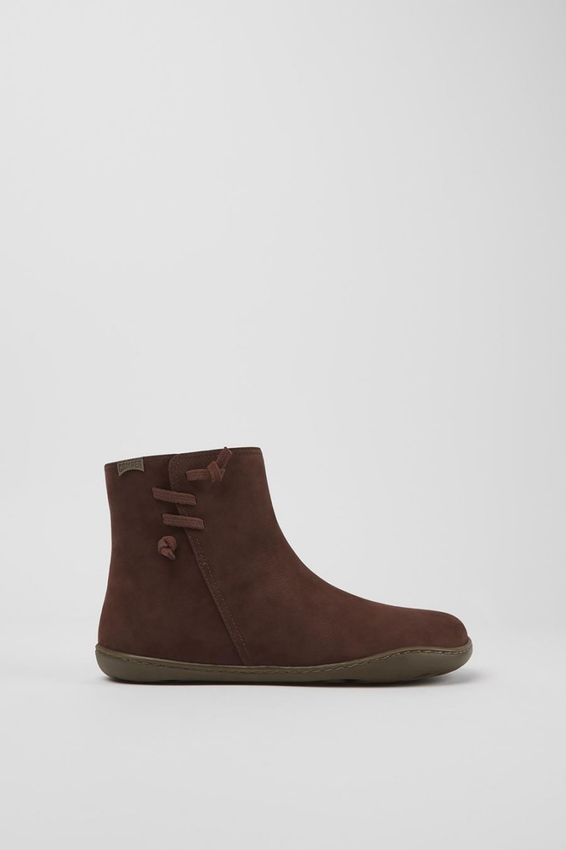 Botas Camper Peu Nubuck Ankle Mujer Marrones | ZXQAF-3560