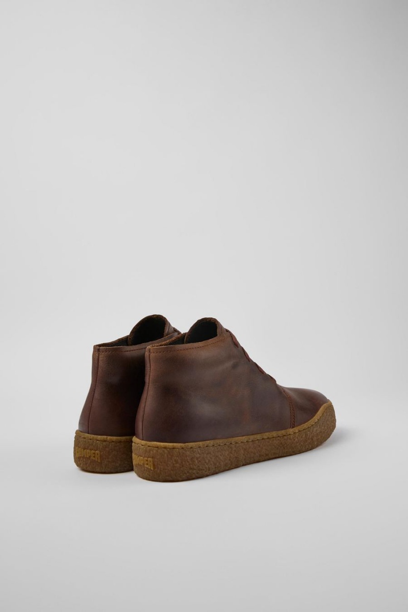 Botas Camper Peu Terreno Cuero Hombre Marrones | DVYNT-0948