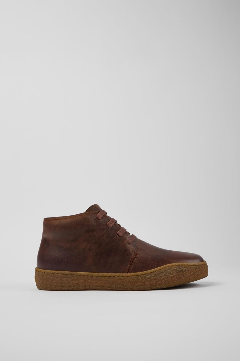 Botas Camper Peu Terreno Cuero Hombre Marrones | DVYNT-0948