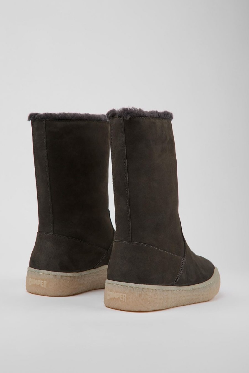 Botas Camper Peu Terreno Nubuck Mujer Gris | VOCMI-0465