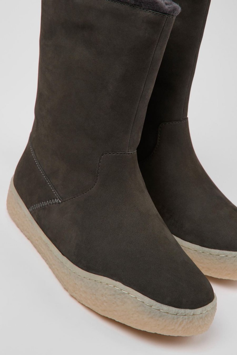 Botas Camper Peu Terreno Nubuck Mujer Gris | VOCMI-0465