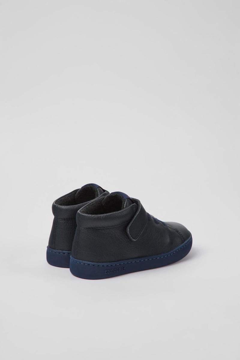 Botas Camper Peu Touring Cuero Ankle Niño Azules | NPEXB-9513
