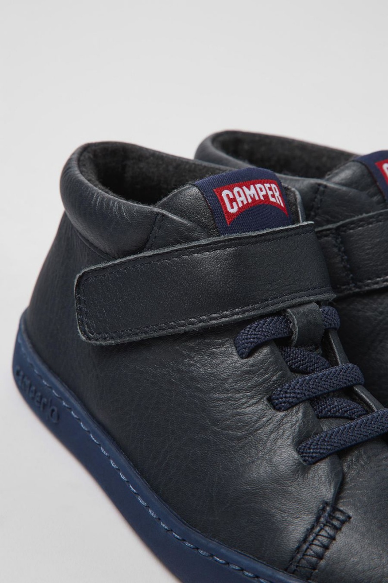 Botas Camper Peu Touring Cuero Ankle Niño Azules | NPEXB-9513