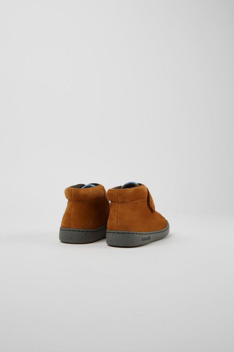 Botas Camper Peu Touring Nubuck Niño Marrones | VNYUD-9831