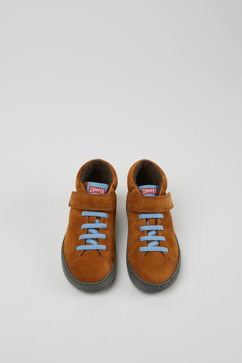 Botas Camper Peu Touring Nubuck Niño Marrones | VNYUD-9831